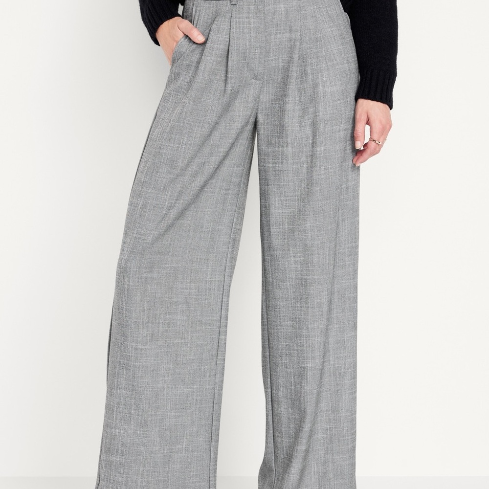 Gray Wide-Leg Trousers
